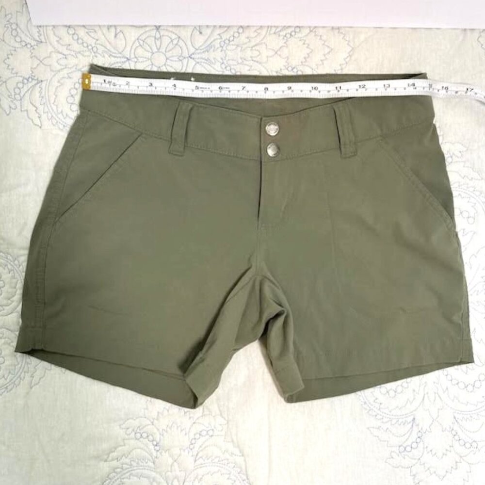 Columbia Omni-Shield 6" Green Hiking Shorts Women's Size 4 Nylon/Elastane